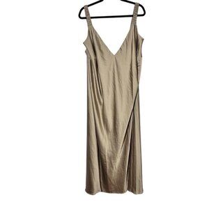 A New Day Women Plus‎ Size 4X Midi Perfect Slip Dress Satin Chic Minimalist